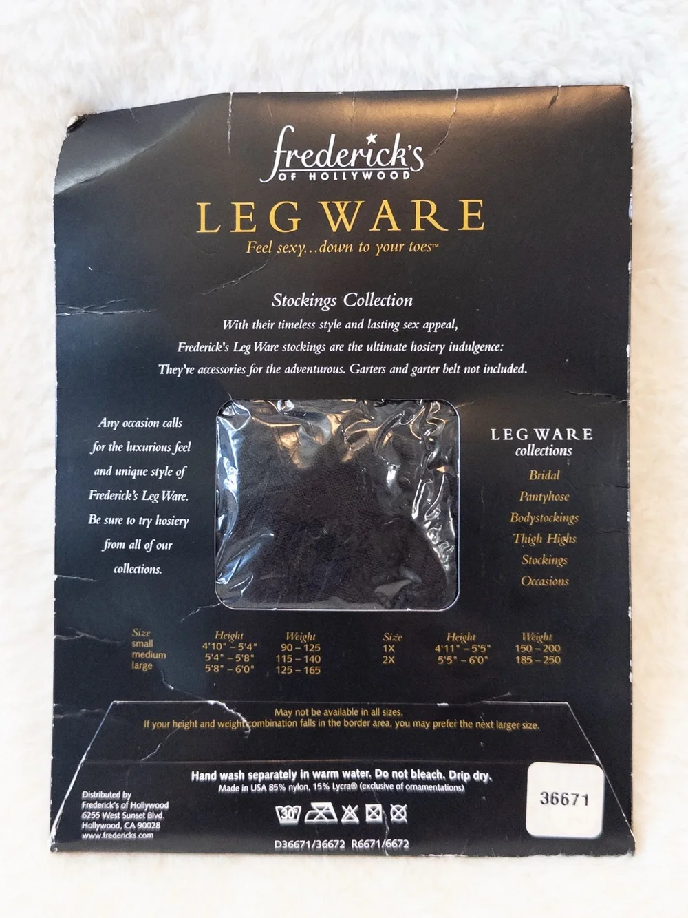 Frederick’s of Hollywood Vintage Leg Ware Scallop Lace-Top Stockings | Black